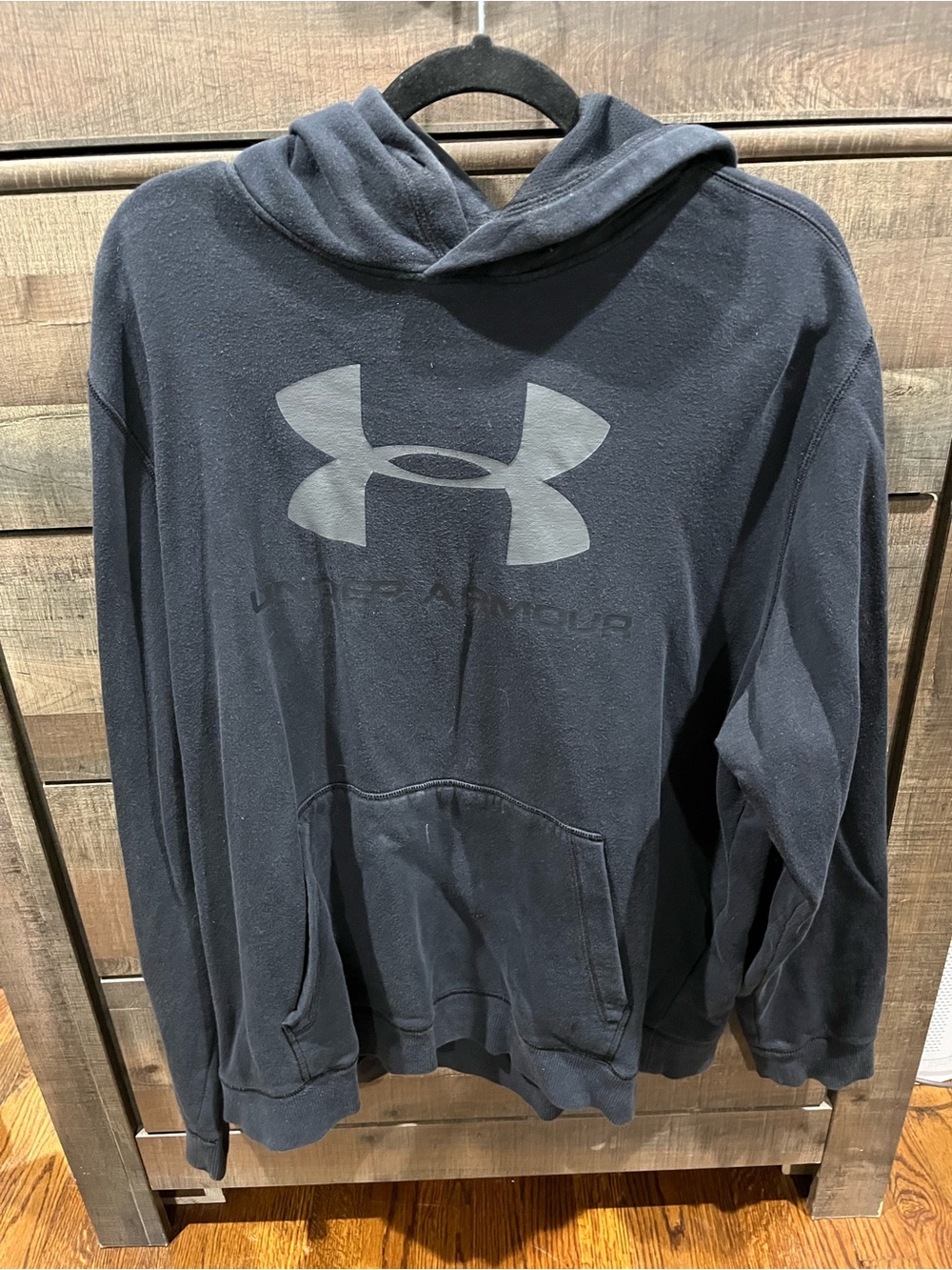 Under Armour Black Hooded Pullover with Large Logo